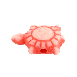 25 x Vrolijke gemixte acryl kralen schildpad 12 x 8 x 5mm gat: 2mm