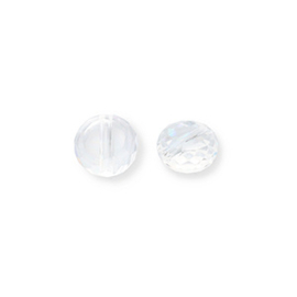 10 x Top Facet kralen 7,5 x 8 mm – gat 1,6 mm – transparent-AB coating