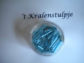 Pracht - glasstiften buisjes met zilverinslag 15mm 17 gram Helder blauw