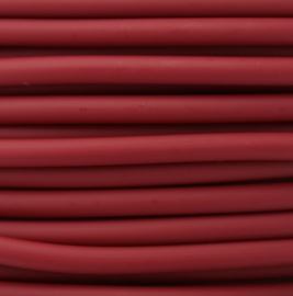 100 cm hol Rubber DQ koord 2mm per meter geknipt Bordeaux rood