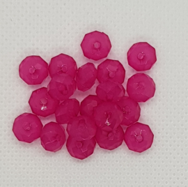 20 x Acryl facet kralen Donut Fuchsia Roze 8mm