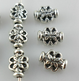 20x antiek zilveren spacer beads kraaltjes bloem 6 x 8mm gat: 1mm