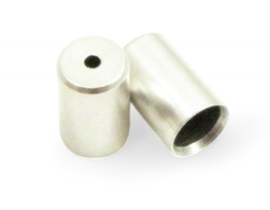 1 x DQ metaal  Eindkap 3 x 5 mm 5 mm gat 1,3 mm rijggat  Antiek zilver (Nikkelvrij)