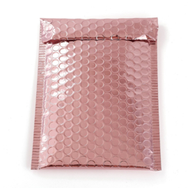 1 x Metallic luchtkussen envelop kleur: Mat Rosy Brown afm. 24,5 x 15 x 0,6cm