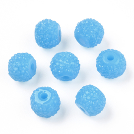 10 x Sparkling beads 8 x 6,5mm gat 1,8mm Light Sky Blue