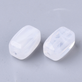 20 x Acryl kralen two tone transparant 13 x 7,5 x 7,5 mm – gat 1,6 mm – clear