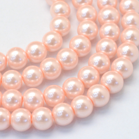 30 x glasparel kleur: peachpuff 8mm gat: 1mm