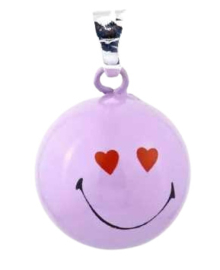 Echt Sterling 925 zilveren harmony ball Engelenroeper  smiley lila