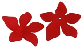 10 x acryl bloem kelk kralen 29 x 27 x 8mm Gat 2mm rood