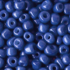 20 gram Glaskralen Rocailles 6/0 (4mm) Patriot blue