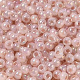 20 gram Glaskralen rocailles Ceylon 4 x 3 mm – gat 1,2 mm – Misty Rose