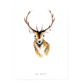 2 x Sieraden kaartjes “oh deer” Wit 14.5x10cm