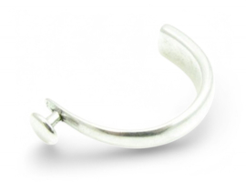 1 x DQ metaal halve armband antiek zilver kleur ca. 34 x 63mm Ø10 x 2,5mm (Nikkelvrij)