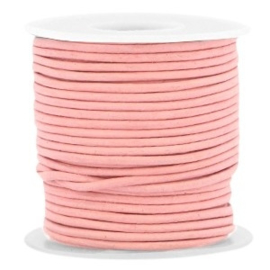 50 cm DQ leer rond 1 mm Rouge peach pink - vintage finish