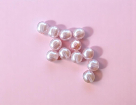 15 x Transparante DQ Glasparel – 10 mm – Kleur Soft Pink – Gat ca. 1 mm