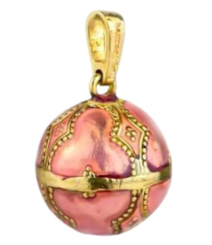 Echt Sterling 925 massief zilveren harmony ball Engelenroeper met klankbol peach pink verguld