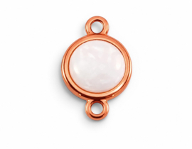 1 x DQ verdeler met twee ogen tray 7 mm – 14,5 x 9 x 3 mm – rose gold kleur (rosegoud) (Nikkelvrij)