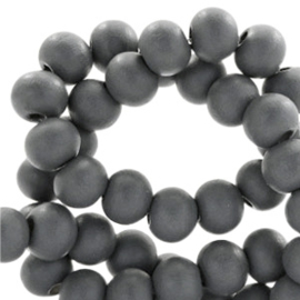 30 x Houten kralen rond 8 mm Anthracite grey