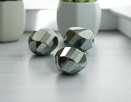 10 x Facetkralen – Top Helix Vorm – Jet Grijs/Zilver – 10 mm
