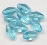 10 x Glaskraal ovaal transparant Aqua 14 mm