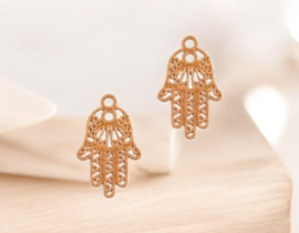 3 x Hangers Bohemian Hamsa hand van Fatima met oog Sierra Brown ca.17x11