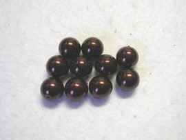 20 x prachtige glasparel  12mm Gat: 1mm  kleur: donkerbruin