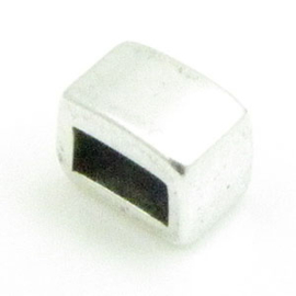 DQ metaal schuiver voor 5x2mm leer antiek zilverkleur  (Nikkelvrij)