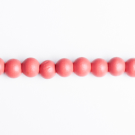 Streng houten kralen 8mm c.a.120 kralen per streng kleur: rood