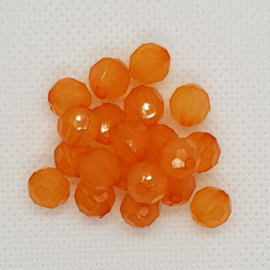 20 x Acryl facet kralen Mandarine Orange 8mm