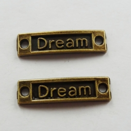 2 x Prachtige tussenzetsel "Dream"  36 x 10mm x 0,5mm   gat: 2mm
