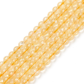 10 x Edelsteen kralen Citrine 6 mm – gat ca. 1 mm – geel
