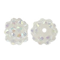 2 x  Prachtige Shamballa Resin strass ballen 12 x 10mm gat: 2,5mm wit AB