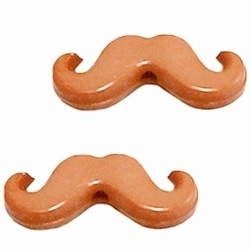 10 x acryl kraal moustache snor  Beige 20 x 8 mm