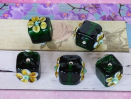 10 x High Quality Glass Hand Made Bead c.a. 18 x 18 x 14mm