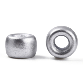 20 x Matte rondelle acryl kralen 9 x 6mm Gat: 3,8mm zilver
