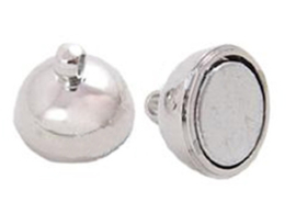 Magneetsluiting 8mm x 14mm gat: 2mm  platinum