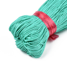 10 meter waxkoord 1mm  Katoen Turquoise green