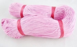 10 meter waxkoord 1mm baby roze katoen