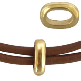 5 x DQ metaal ovalen ring goud ca. 8 x 6 mm (Ø 3.2x5.3mm) (Nikkelvrij)