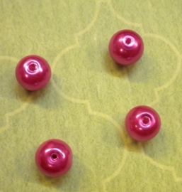 20 x Hot Pink Glasparel 12 mm gat: 1,6 mm