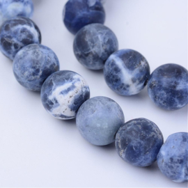 10 x  edelsteen kraal van Sodalite frosted 8mm gat: 1mm