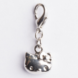Be Charmed kitty bedel met karabijnsluiting zilver met een rhodium laag (nikkelvrij)