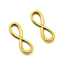 2 x Infinity Bedel Metaal Goudkleur 23x8 mm