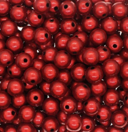 10 x Luxe acryl miracle beads kraal rood 12 mm
