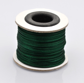 Rol met 30 meter satijn koord Nylon Marcramé koord 1mm kleur dark green