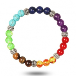 Chakra Yoga armband met elastiek 8mm kralen