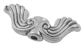10 stuks tibetaans zilveren engelen vleugel 19 x  7,5 x 3,5mm gat 1,5mm