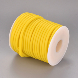 100 cm hol Rubber DQ koord 3mm gat: 1,5 mm geel