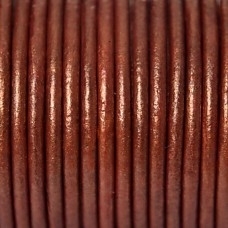 50cm DQ koord van runderleer 1mm dik kleur rood bruin