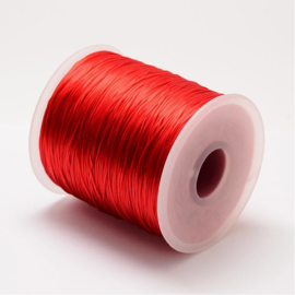 5 meter rond elastisch draad 0,2mm  rood